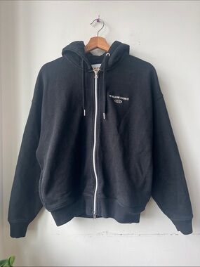 Zara Black Full-Zip Hooded Sweatshirt